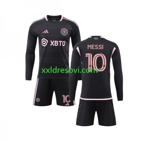 Inter Miami Lionel Messi 10 Gostujući Dječji Nogometni Dres 2023-2024 Dugim Rukavima